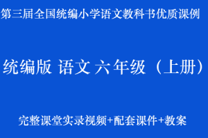 第三届统编优质课 语文 六年级（上册）名师优质公开课（课堂实录+配套课件+教案）第4套
