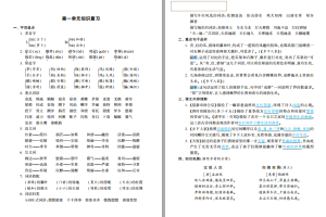 统（部）编版语文四年级下册 -- 期末复习 单元知识梳理