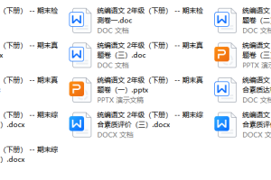 部（统）编版小学语文 二年级（下册）期末考试 -- 期末素养测评卷（多份）